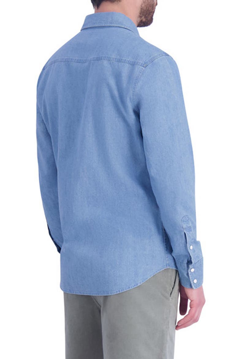 Regular Fit Snap-Up Cotton Denim Shirt, Alternate, color, LIGHT INDIGO