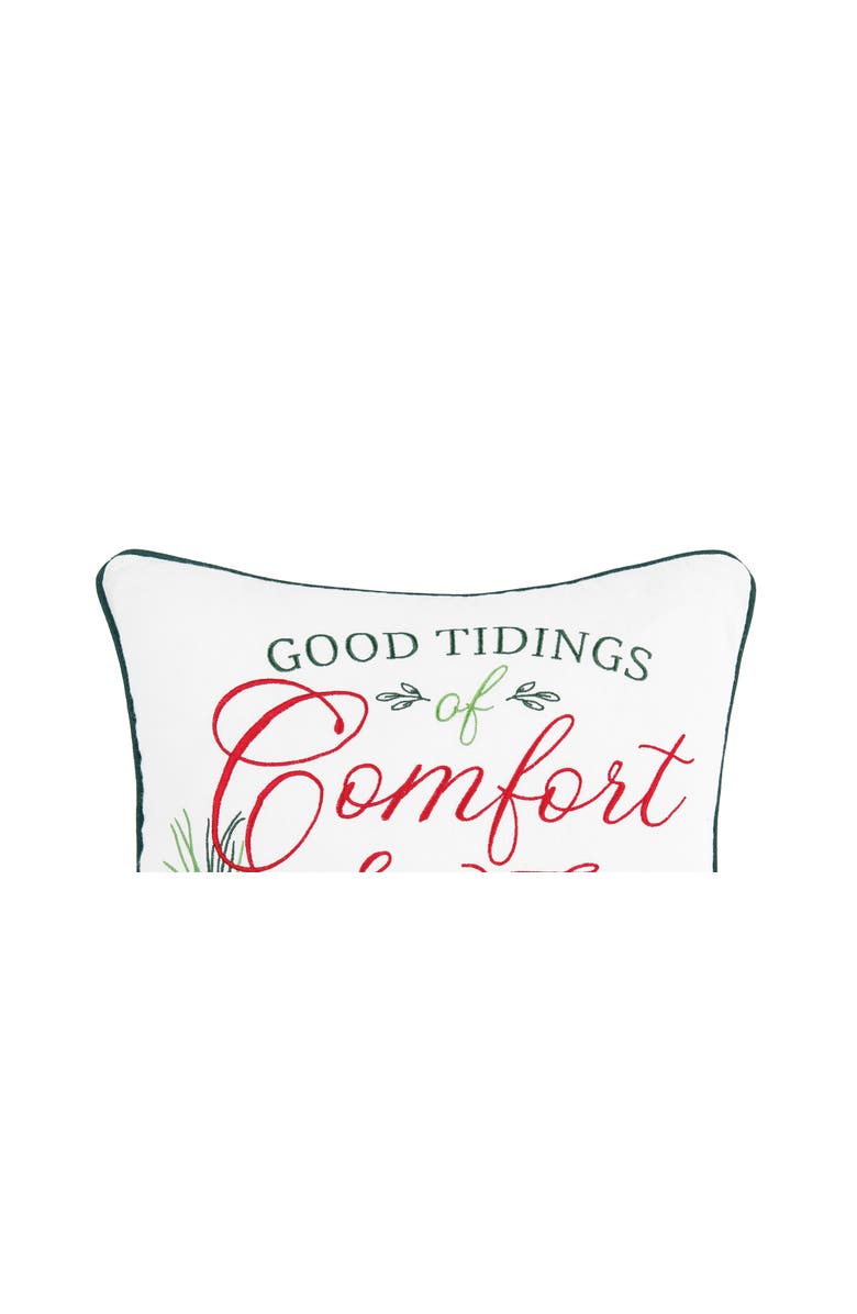 C&F Home Comfort & Joy Embroidered Christmas Throw Pillow, 18" x 18", Alternate, color, White
