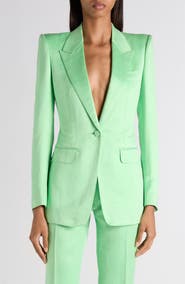 TOM FORD One-Button Duchesse Satin Blazer