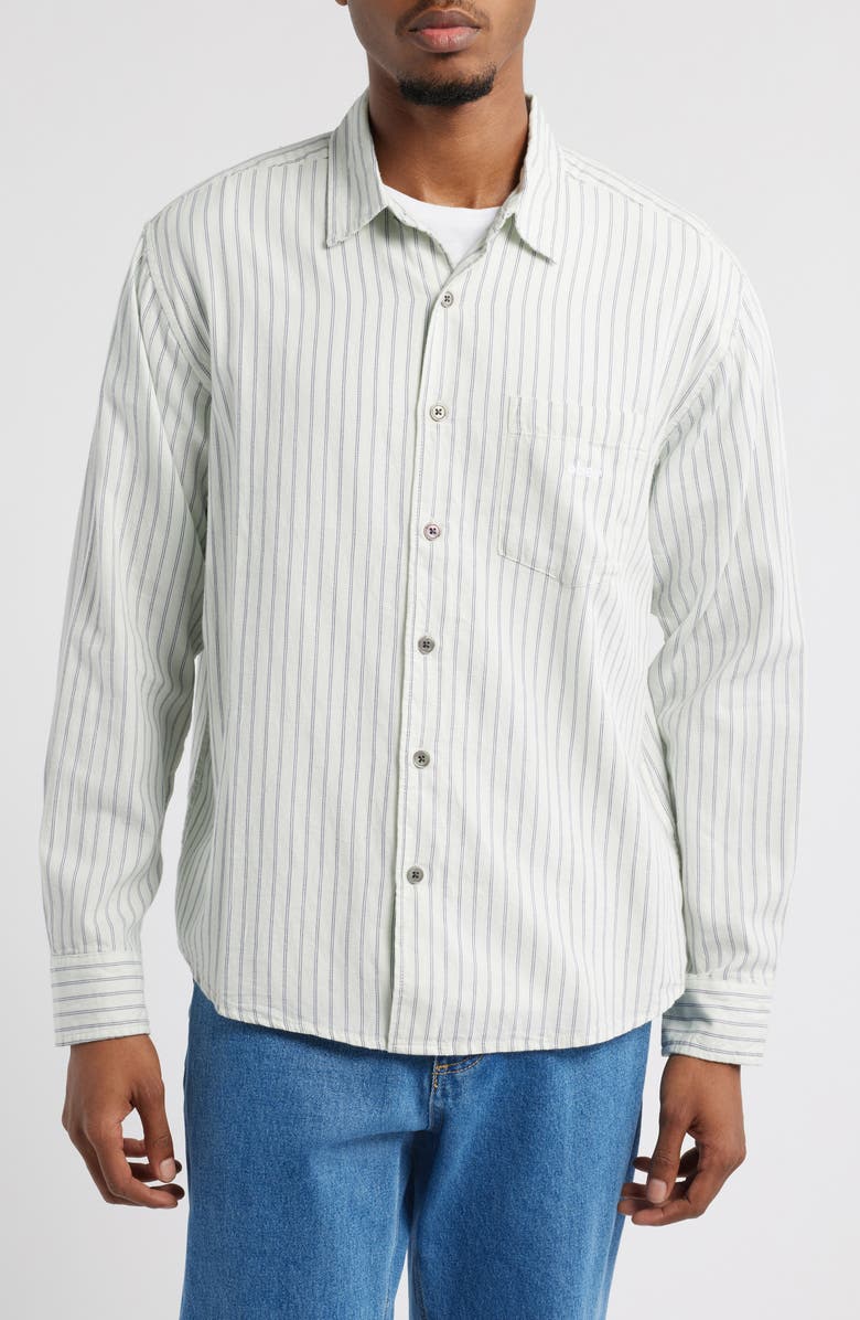 Obey Windsor Relaxed Fit Stripe Cotton Button-Up Shirt, Alternate, color, 