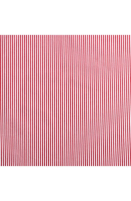 Nautica Penny Pinstripe 200 Thread Count Cotton Percale Sheet Set In White/red