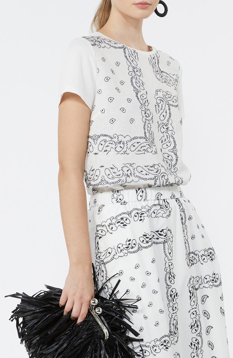 Weekend Max Mara Embroidered Mixed Media Top, Main, color, White