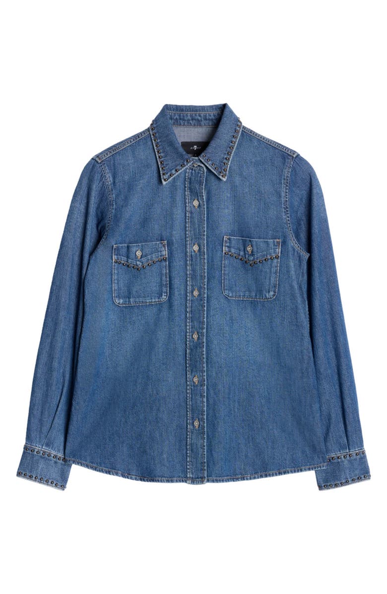 Seven Western Stud Denim Shirt, Alternate, color, Street Wise Wit