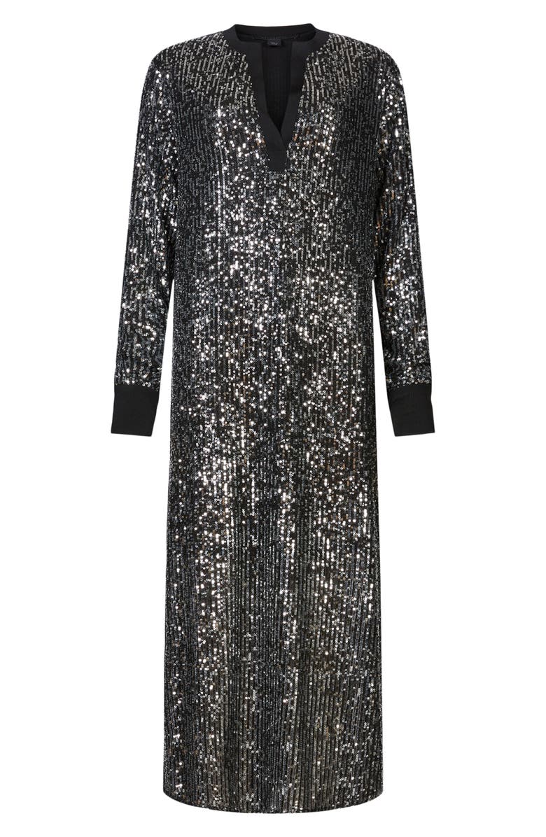 AllSaints Julea Dia Sequin Long Sleeve Midi Dress, Alternate, color, 