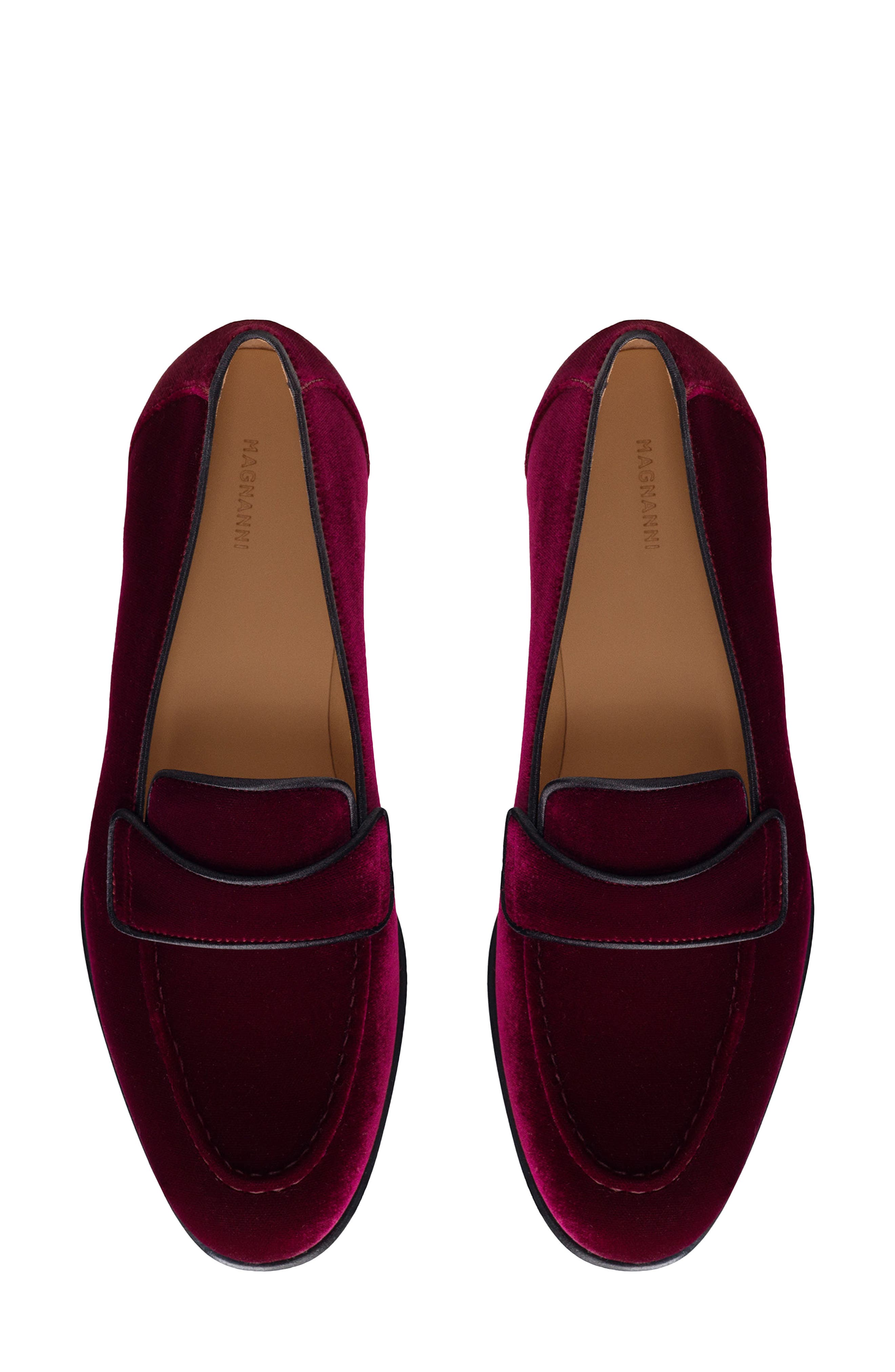 Quinn Velvet Loafer, Alternate, color, BURGUNDY VELVET