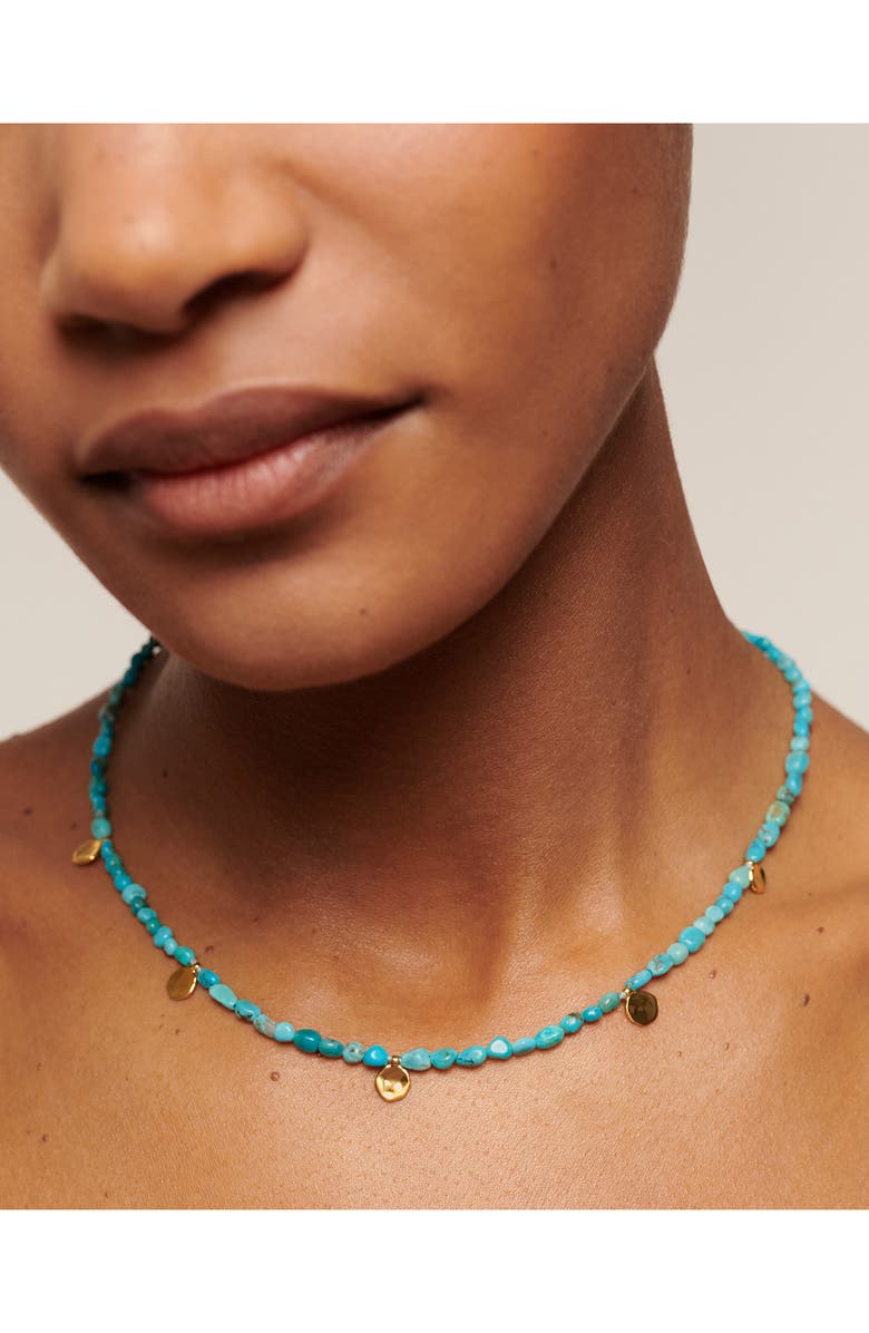 Monica Vinader Turquoise Bead Necklace, Alternate, color, 18Ct Gold Vermeil / Turquoise