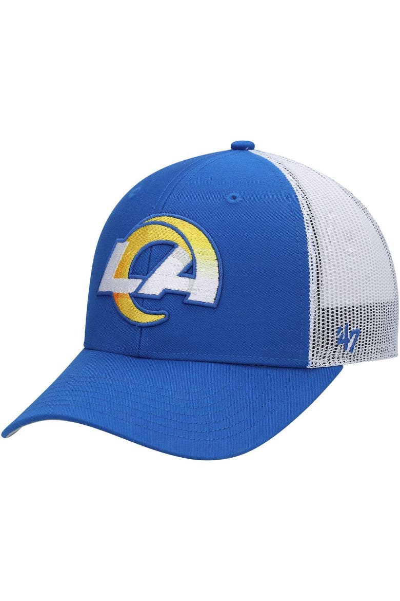 Youth '47 Royal/White Los Angeles Rams Adjustable Trucker Hat, Main, color, Royal