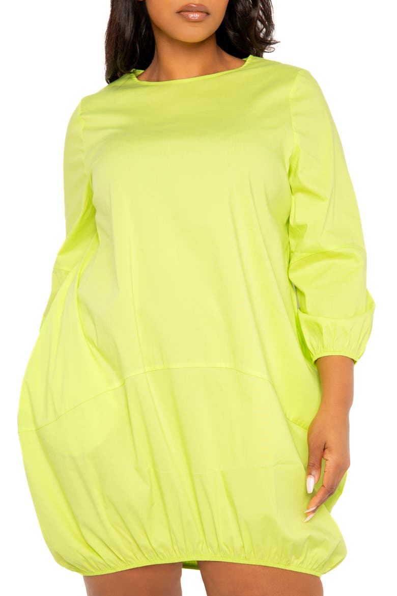 Bubble Hem Cotton Blend Poplin Dress, Alternate, color, APPLE GREEN