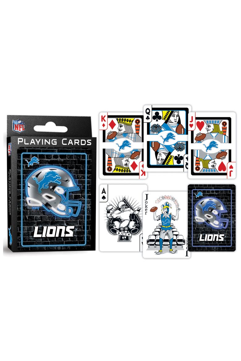 Detroit Lions Neon Playing Cards, Alternate, color, Multicolor