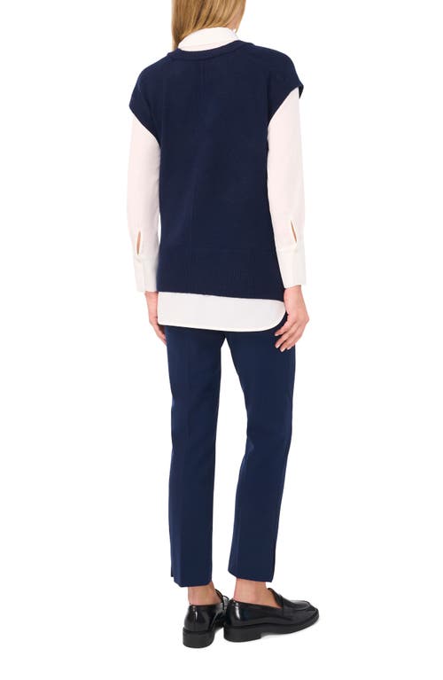 Halogen ® Layered Look Sweater Vest In Classic Navy Blue