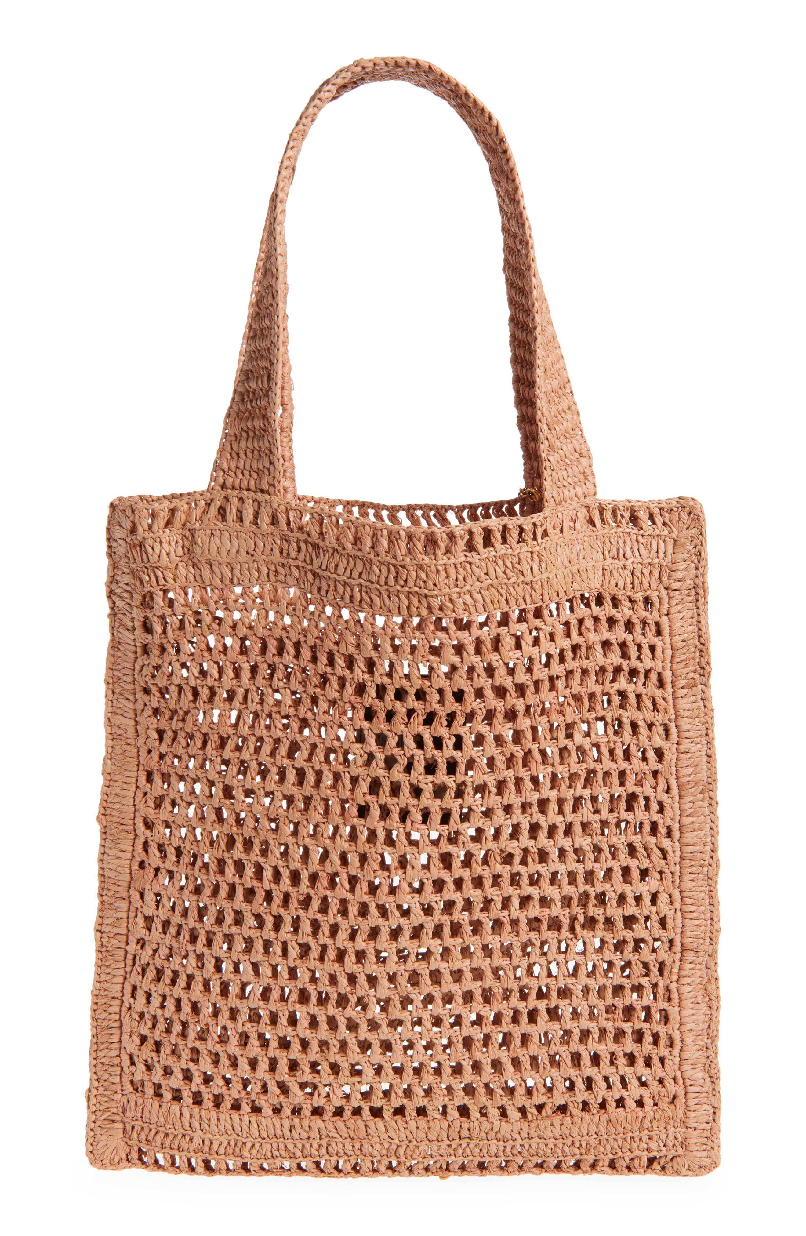 Summer Banana Crochet Raffia Tote Bag, Alternate, color, SUMMERY BEIGE