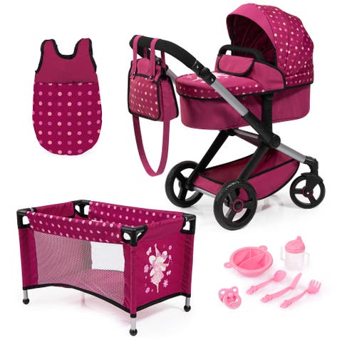 Xeo Mega Doll Set 10 Piece Pram, Bed, Handbag and More