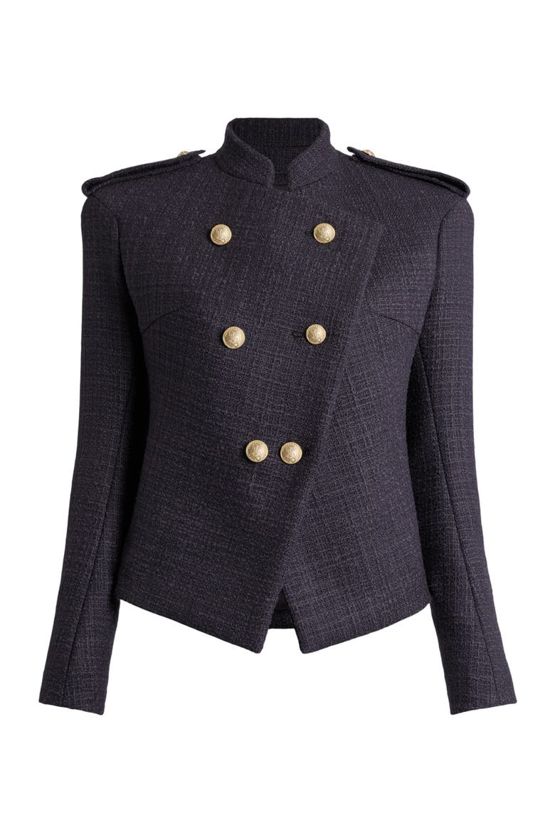 Tweed 6-Button Jacket, Alternate, color, blue