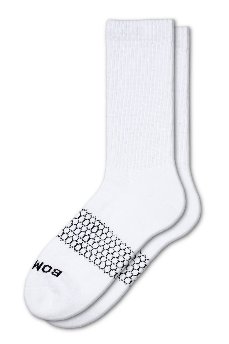 Solid Calf Socks, Alternate, color, WHITE
