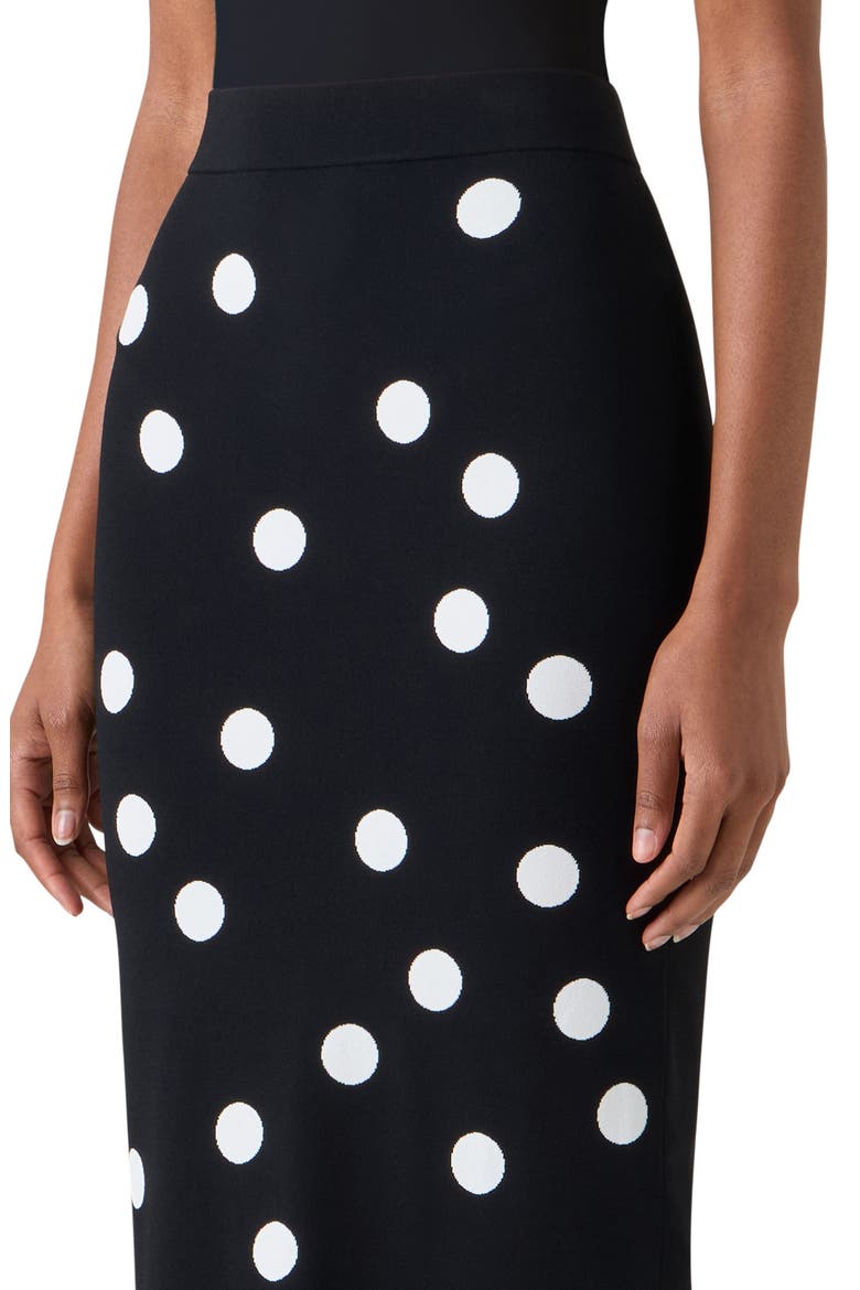 Polka Dot Jacquard Knit Pencil Skirt, Alternate, color, BLACK-CREAM