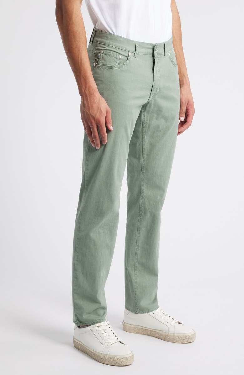 Brax Cooper Fusion Flex Microprint Regular Fit Straight Leg Pants, Alternate, color, Thyme