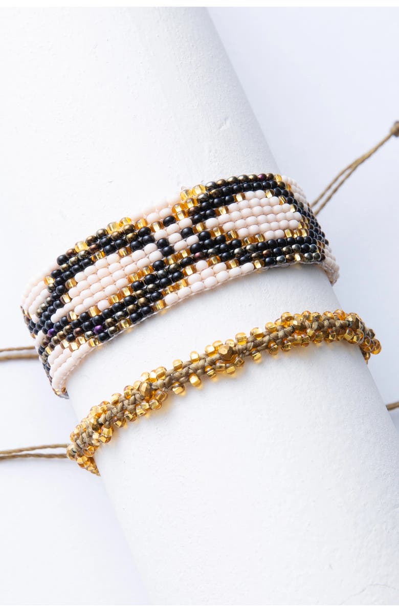 Noonday Collection Serpiente Bracelet Set, Main, color, Brown