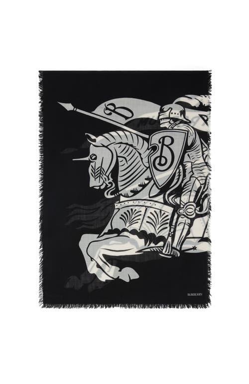 Burberry Wide Ekd Wool Scarf
