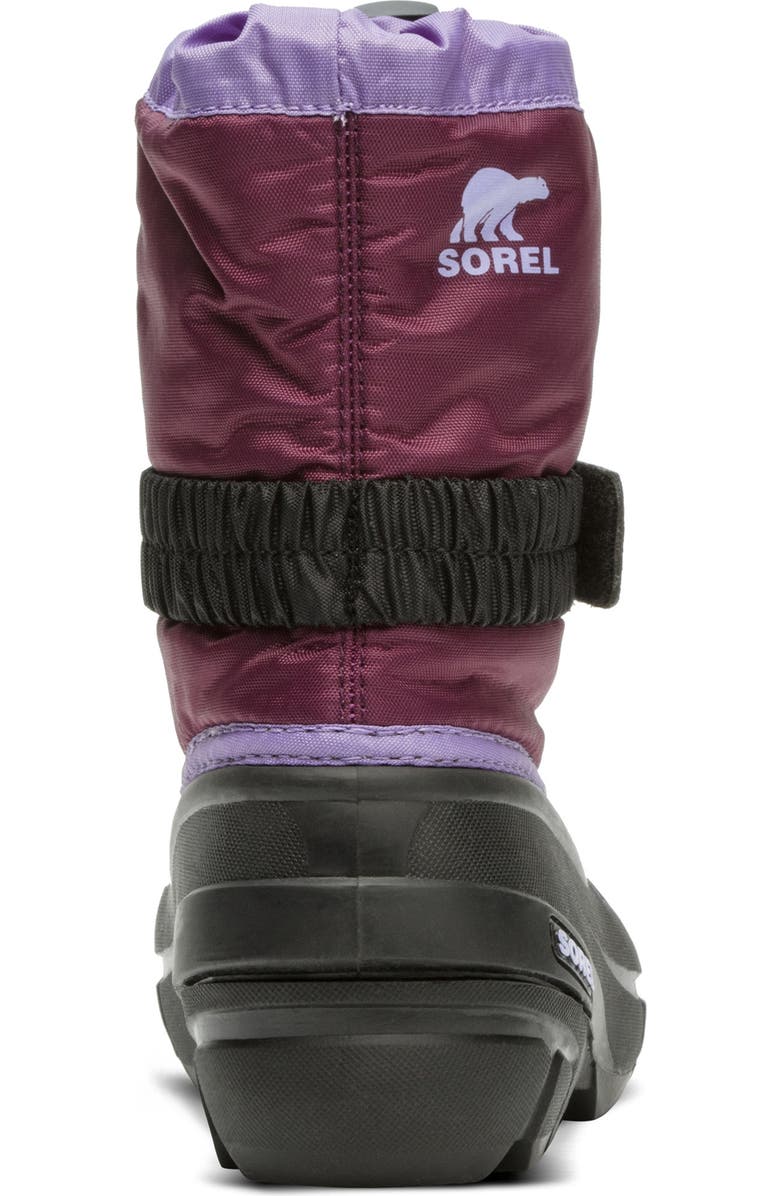 SOREL Kids' Flurry Waterproof Snow Boot, Alternate, color, Purple Dahlia/ Paisley Purple