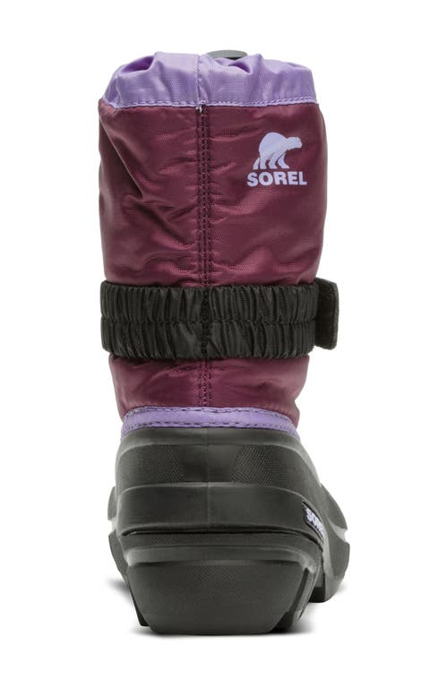 Sorel Kids' Flurry Waterproof Snow Boot In Purple Dahlia/paisley Purple