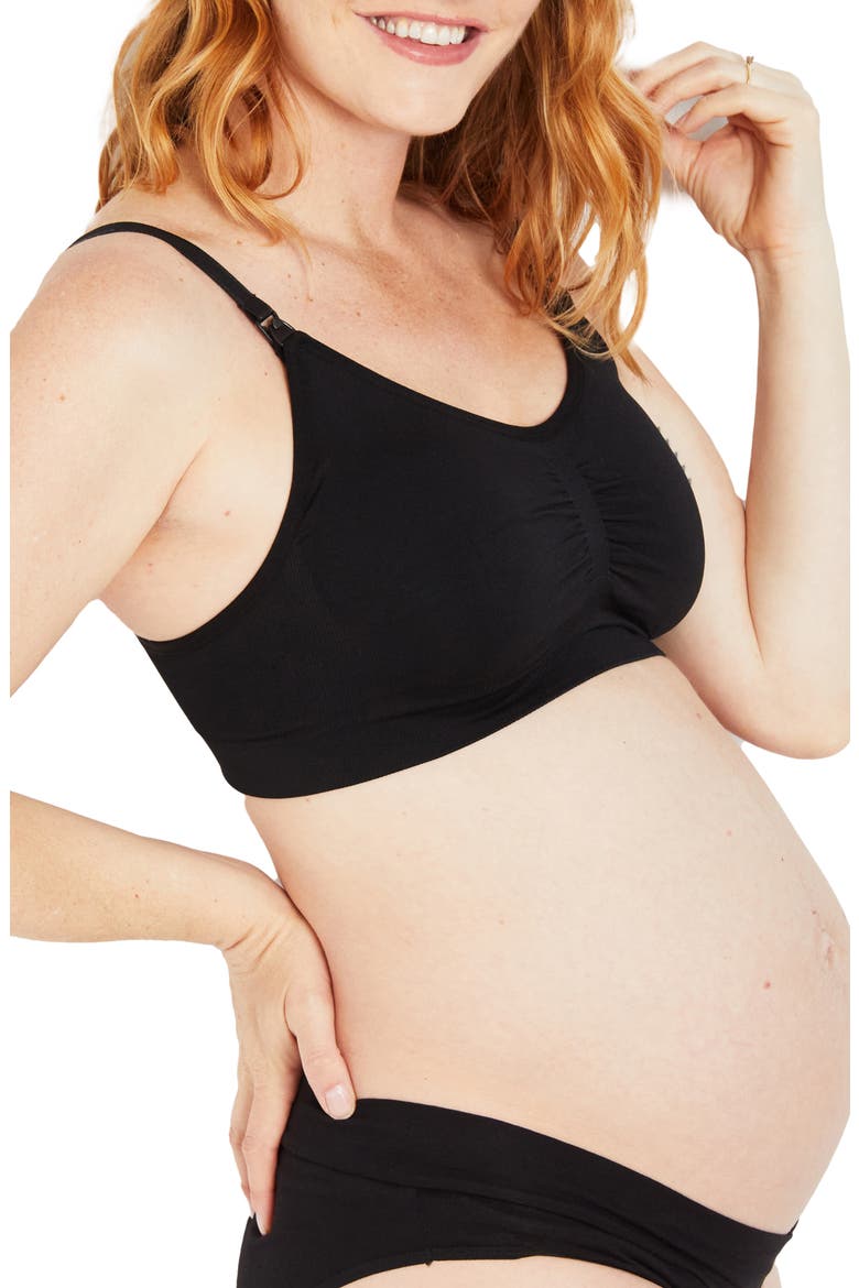 Full Coverage Seamless Maternity/Nursing Bra, Alternate, color, BLACK