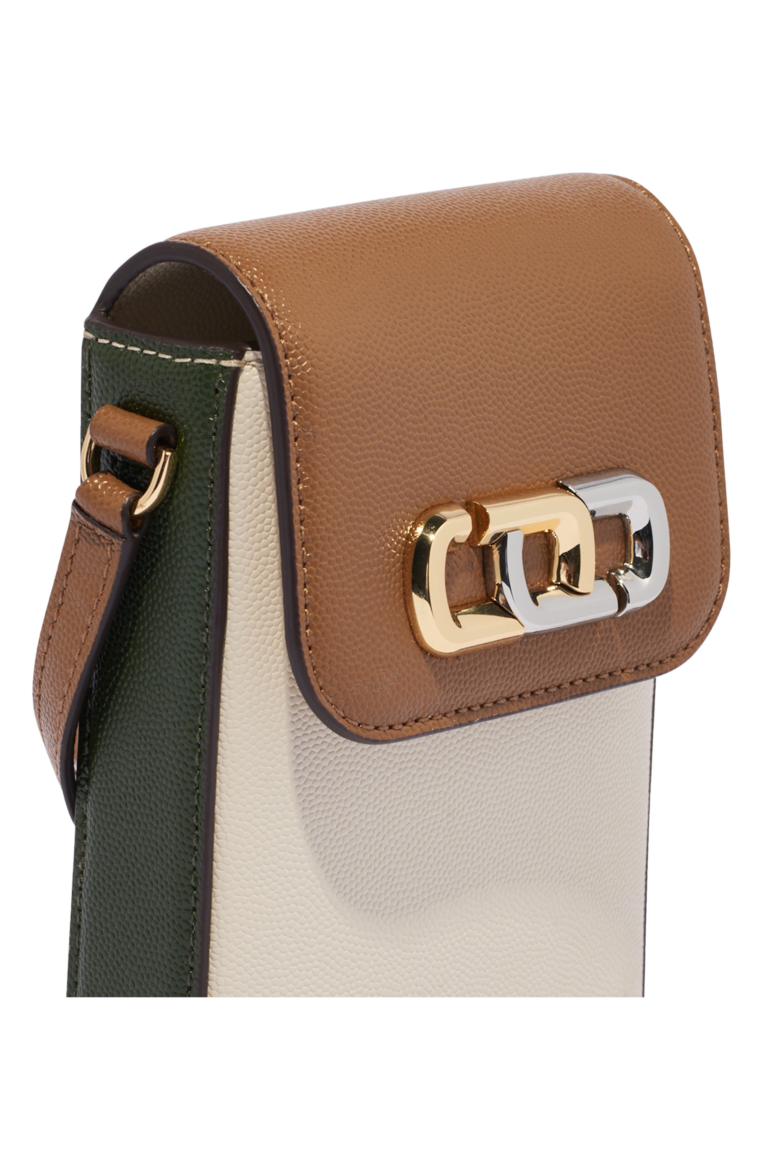Leather Phone Crossbody Bag, Alternate, color, DARK GREEN MULTI