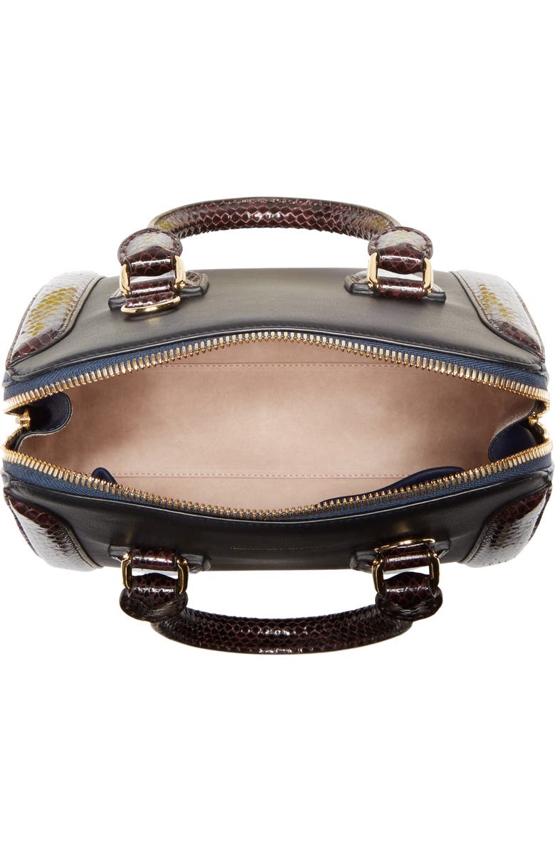 McQueen Alexander McQueen Medium Heroine Calfskin & Genuine Snakeskin Satchel, Alternate, color,
