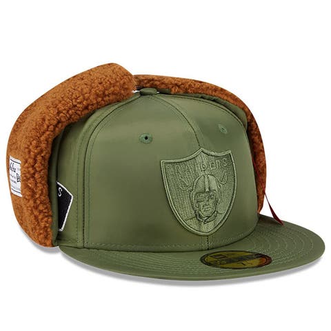 Men's New Era x Alpha Industries  Olive Las Vegas Raiders Dog Ears 59FIFTY Fitted Hat