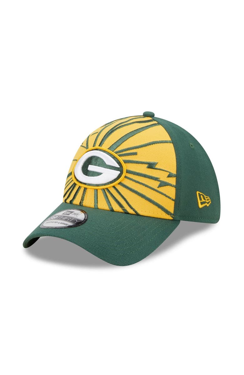 New Era Men's New Era Green/Gold Green Bay Packers Shattered 39THIRTY Flex Hat, Main, color, Green
