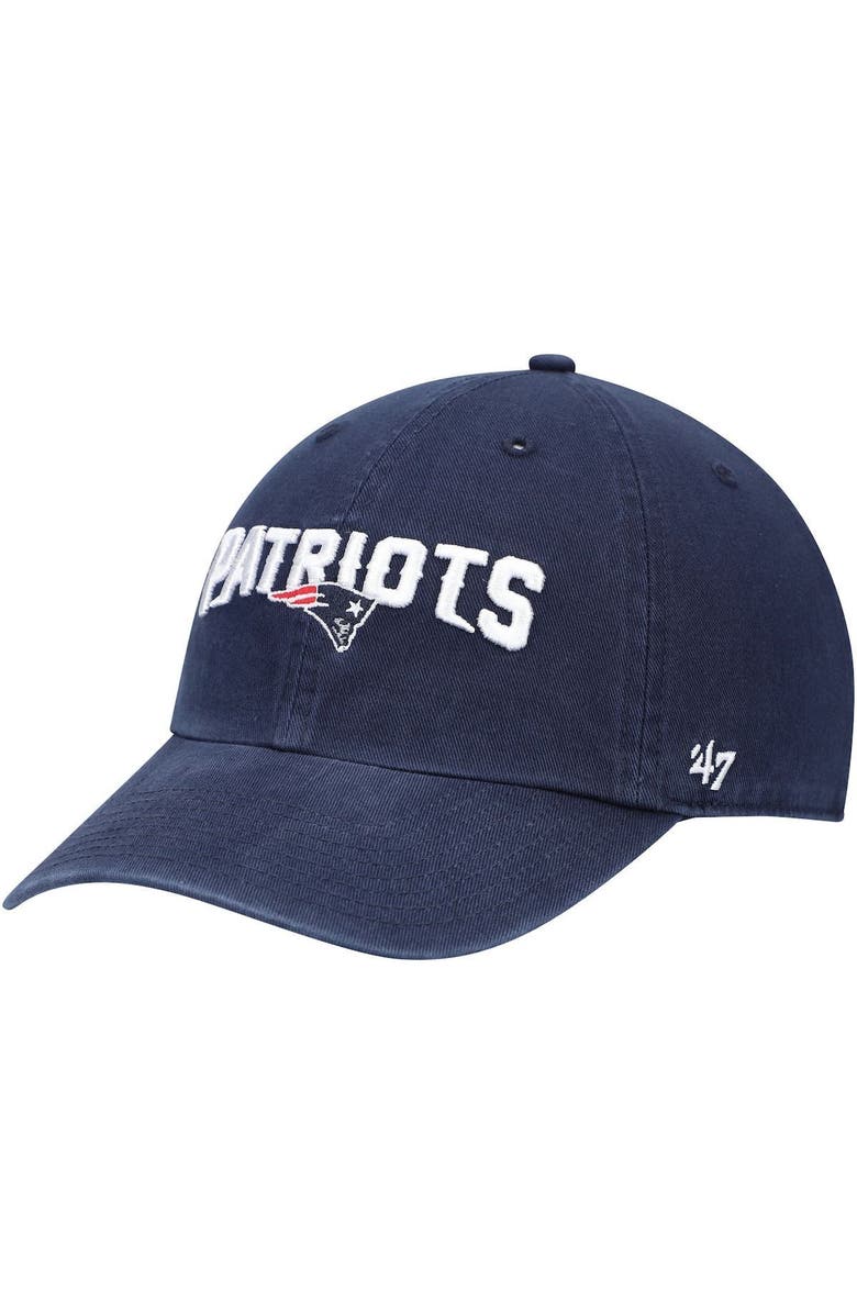 '47 Men's '47 Navy New England Patriots Clean Up Alternate Logo Adjustable Hat, Main, color,