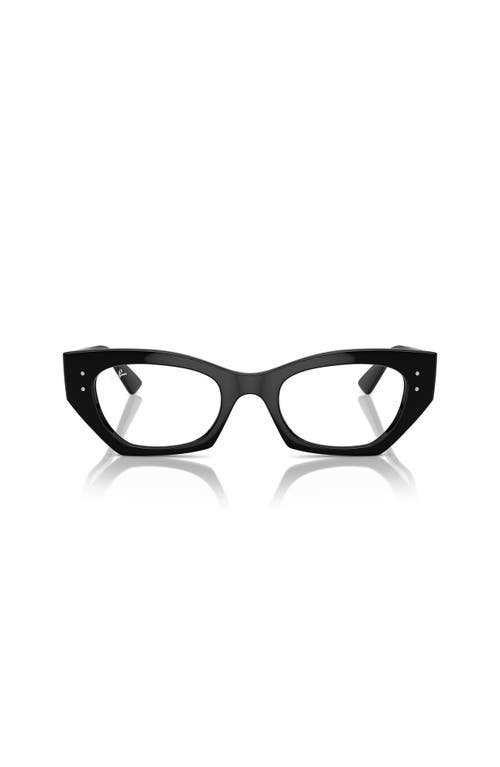 Ray Ban Ray-ban 52mm Irregular Optical Glasses In Black