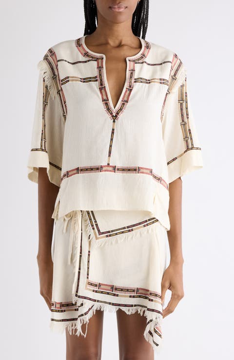 Fiosa Embroidered Silk Top