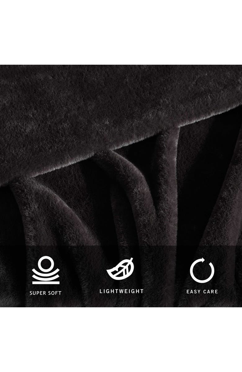 Kenneth Cole New York Solid Faux Fur Throw, Alternate, color, Dark Brown