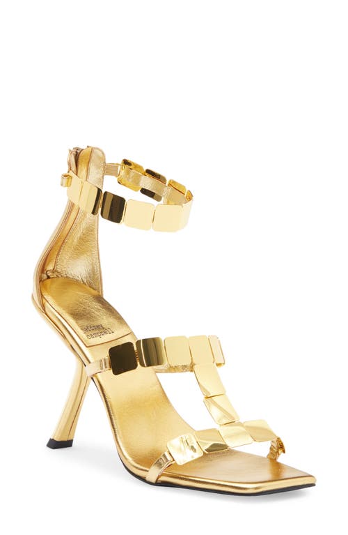 Jeffrey Campbell Ascend Ankle Strap Sandal In Gold Gold
