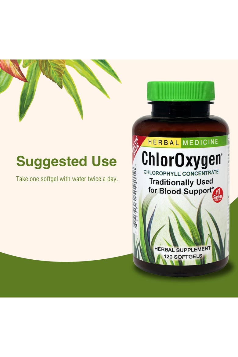 ChlorOxygen Chlorophyll Concentrate Softgels, Blood & Energy Support, 120 Count, Alternate, color, No Color