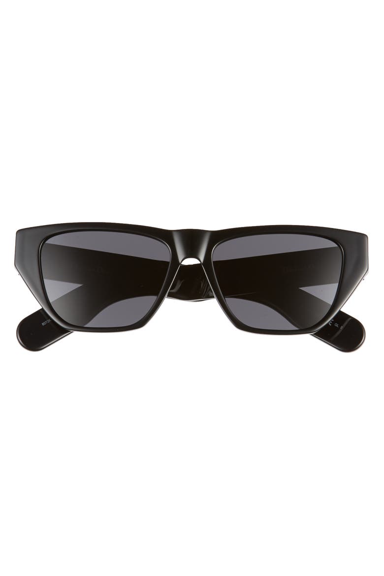 Insidout2s 54mm Flat Top Sunglasses, Alternate, color, BLACK/ GREY AR