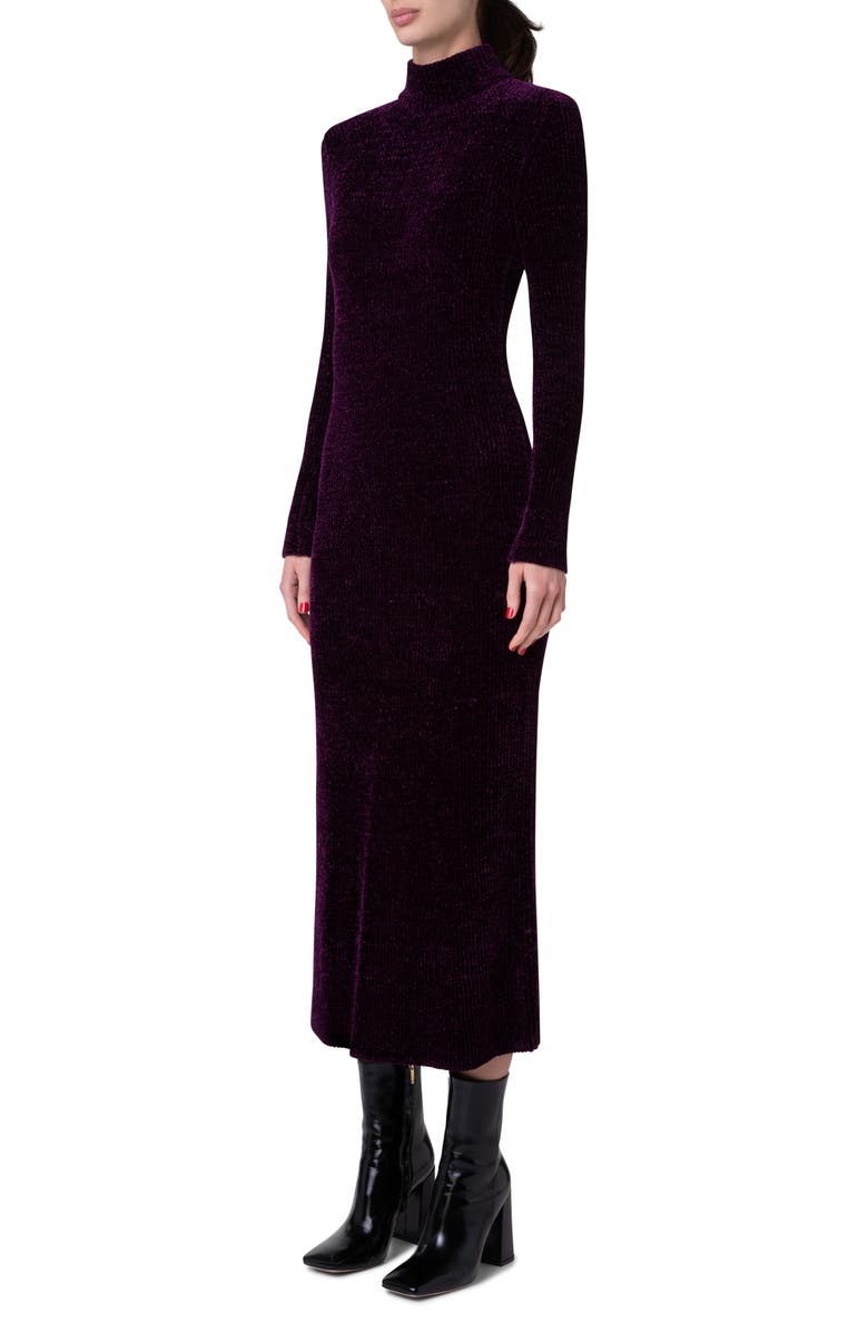 Akris Long Sleeve Chenille Midi Sweater Dress, Alternate, color,