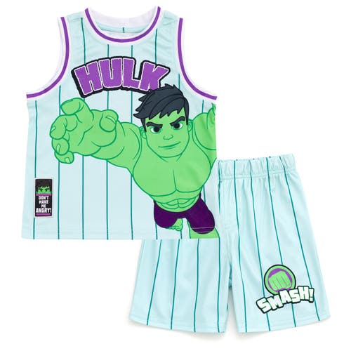 Marvel Kids'  Spider-man Athletic Tank Top & Shorts Set In Green