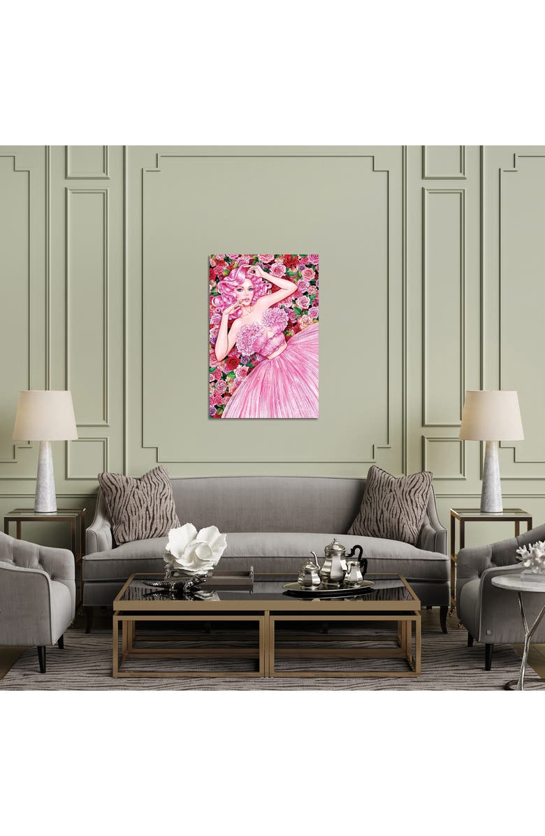 iCanvas Rose Girl by Sunny Gu Canvas Wall Art, Alternate, color, Pink