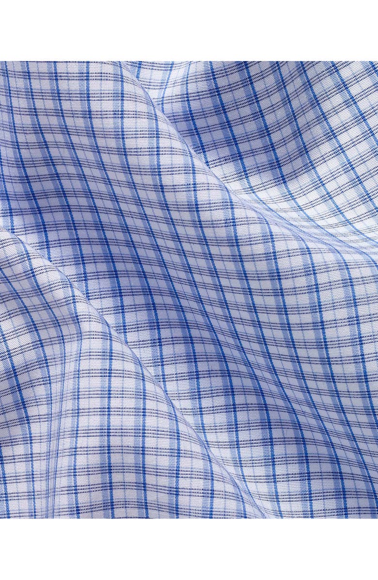 David Donahue Slim Fit Poplin Check Dress Shirt, Alternate, color, Blue/ Sky