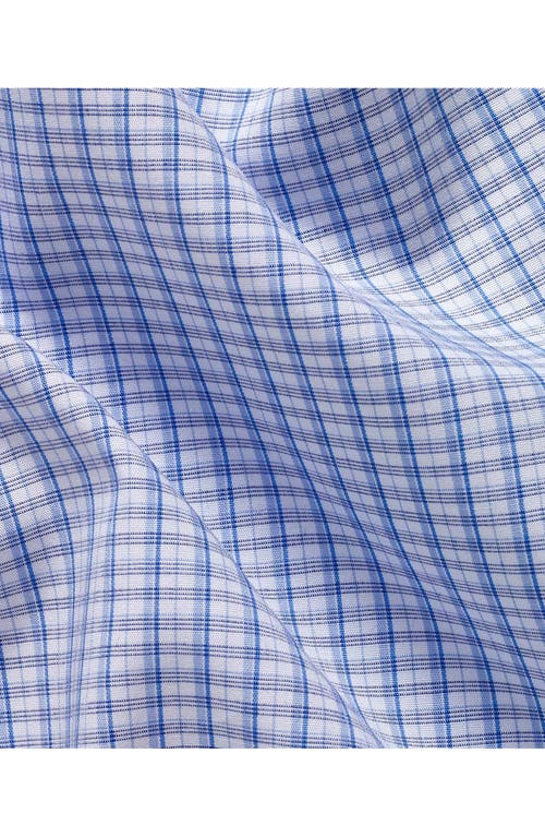 David Donahue Slim Fit Poplin Check Dress Shirt In Blue/sky