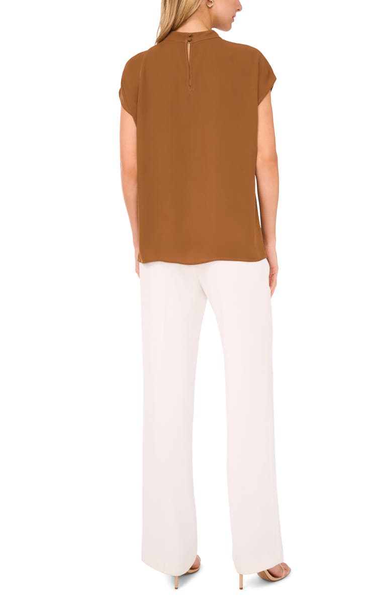 Halogen<sup>®</sup> Mock Neck Cap Sleeve Shell, Alternate, color, Rich Cognac