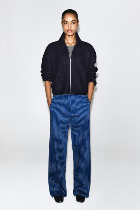 Sculpted Merino Wool Zip-Up Jacket