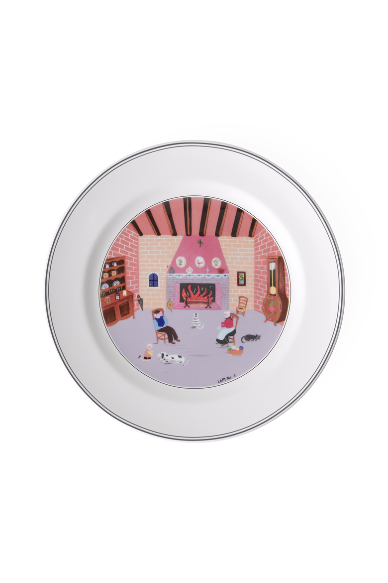 Design Naif Dinner Plate #5 By the Fireside, Main, color, None