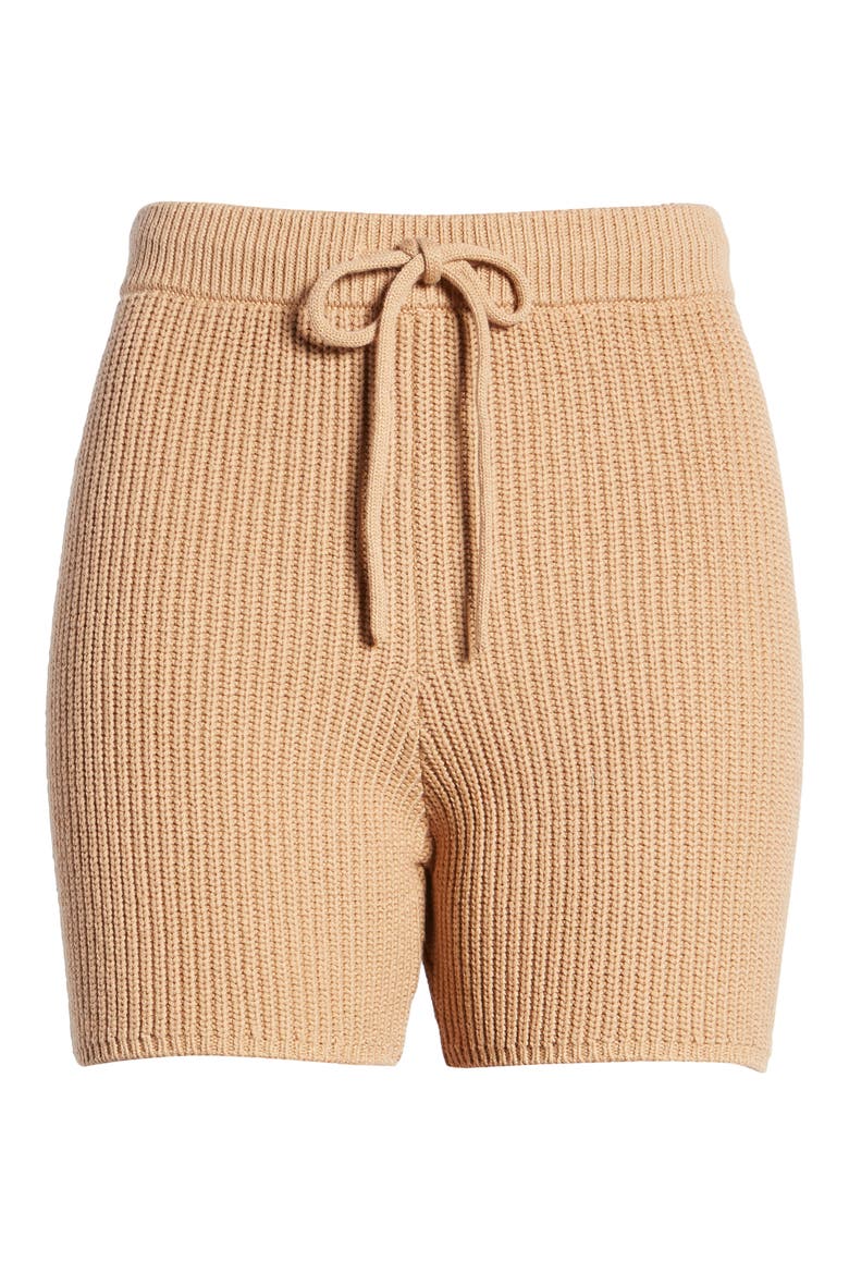 Sanzo Tie Waist Knit Shorts, Alternate, color, BUFF