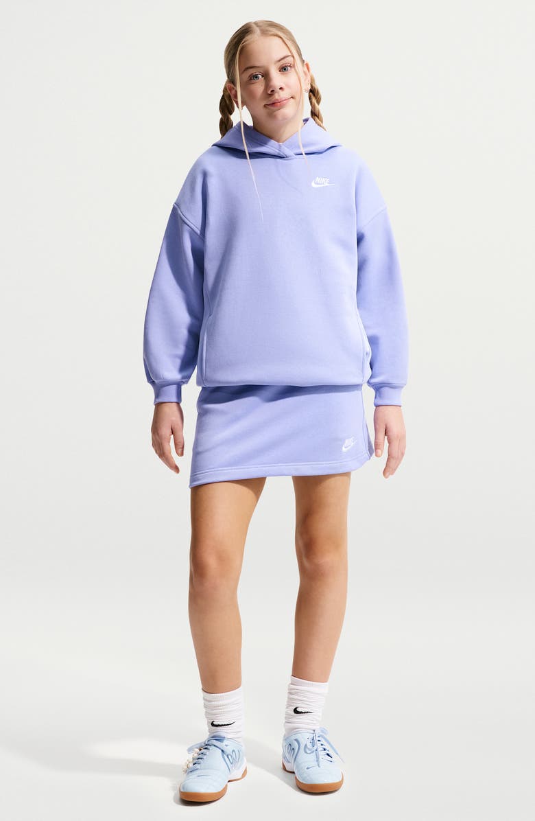 Nike Kids' Club Fleece Oversize Pullover Hoodie, Main, color, Light Thistle/ White