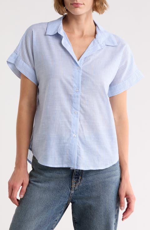 The Ruched Button-Up Shirt