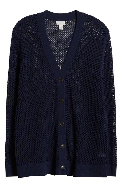 Caslonr Caslon(r) Shawl Collar Pima Cotton Blend Cardigan In Navy Blazer
