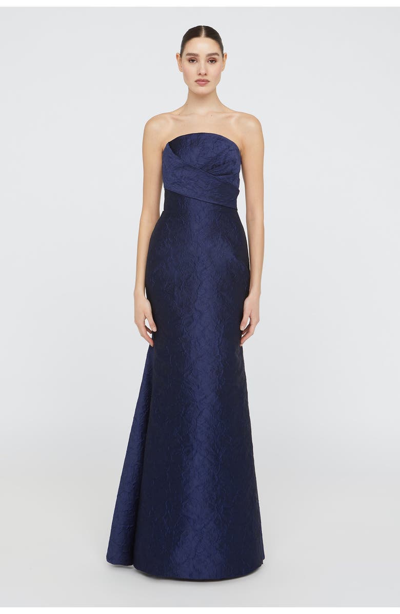 Theia Harlow Strapless Gown, Main, color, Midnight Fog