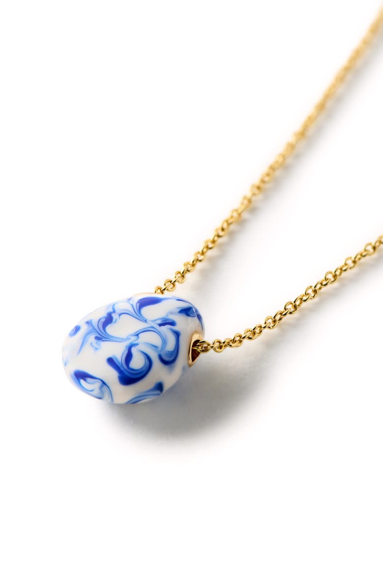 Ana Luisa Gold Statement Necklace - Pebble Mini Marble Blue, Alternate, color,